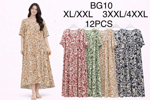 Sukienki damskie Roz XL-4XL, Mix Kolor .Paczka 12 szt